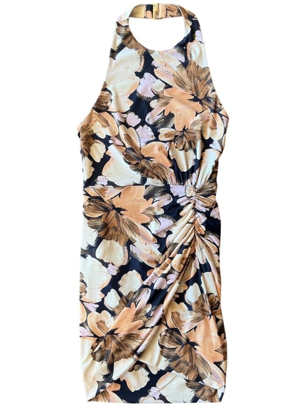 Significant Other Yara Dark Painterly Floral Halter Mini Dress Size 4 New W/ Tag - Picture 5 of 12
